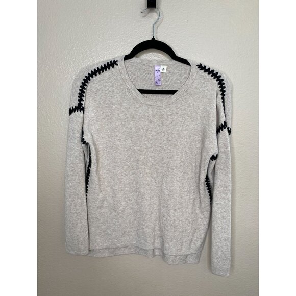 Alya Womens Tan Crewneck Sweater Medium viscose long sleeve pullover lightweight - Picture 3 of 7